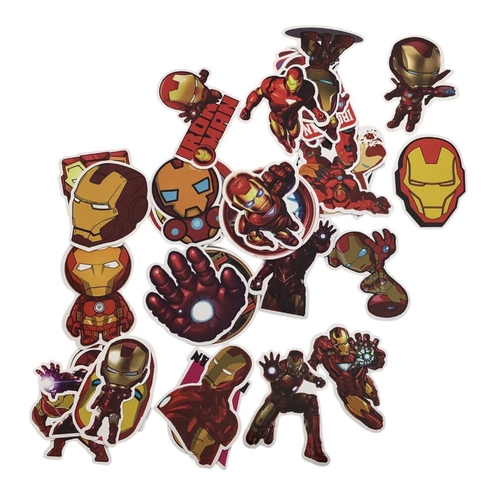 Iron Man Superhero Themed 35 Pcs Sticker Decal Set‎ For Water Bottles Scrapbooks